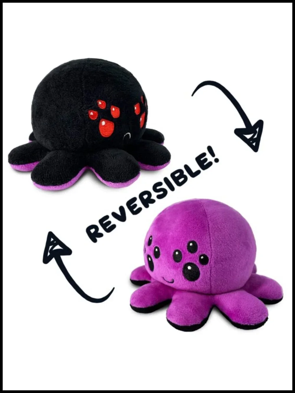 TeeTurtle Original Reversible Spider Plushie Purple Black